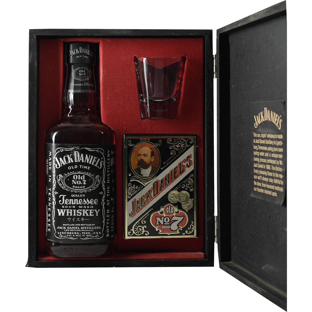 Jack Daniel's NO. 7 43% 375ml + Spielkarten + Shotglass + Holzbox Japan Import